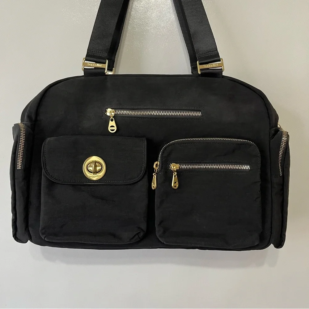 Baggallini Black Venice Laptop Tote Bag Travel Bag